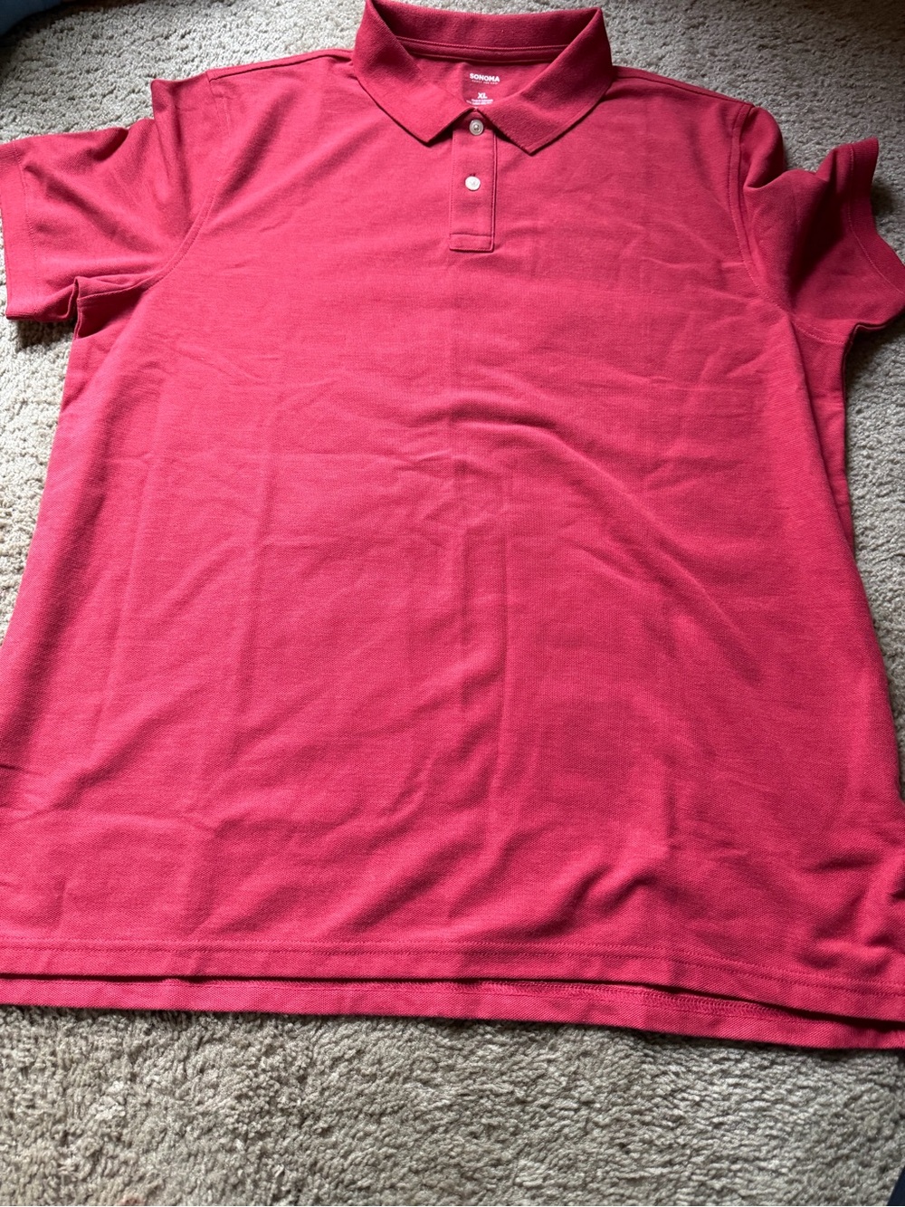 Sonoma Men's Raspberry-Red Polo Shirt